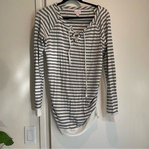 Maternity cream striped sweater